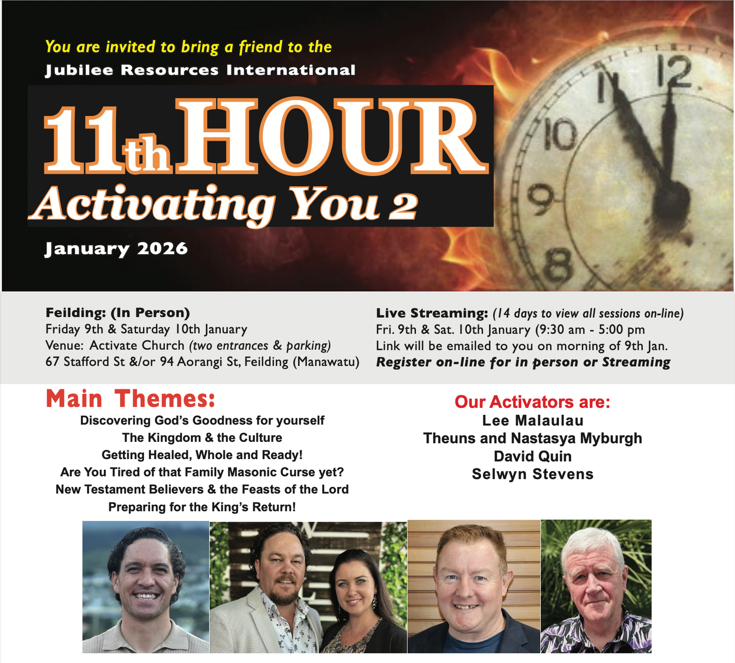 Live-streaming 11th Hour Activating You 2, (Both days) 9th & 10th January 2026